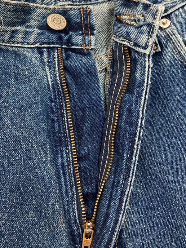 ダブルアールエル RRL 90s DENIM PANTS デニム パンツ ジップフライ ジーパン ジーンズ USA製 Ralph Lauren インディゴ 青 ロゴ R004 デニム ブルー 33/31 104MB-233