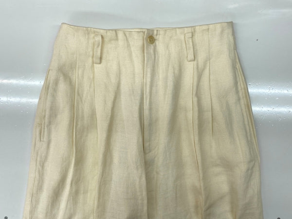 ラルフローレン RalphLauren 90s LINEN 2TUCK SLACKS PANTS リネン タック スラックス パンツ ジップフライ IMPACT21 白 無地 スラックス ホワイト サイズ 9 104MB-355