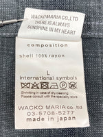 ワコマリア WACKO MARIA OMBRE CHECK OPEN COLLAR SHIRT オンブレ チェック オープンカラー 長袖 シャツ 黒 長袖シャツ チェック ブラック Lサイズ 104MT-1744