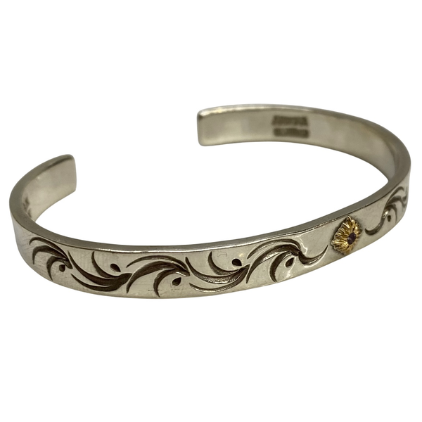 【曜日割引対象外】 【中古】アリゾナフリーダム ARIZONA FREEDOM 太陽神 唐草 石付き メンズジュエリー・アクセサリー バングル シルバー 201goods-614 VB