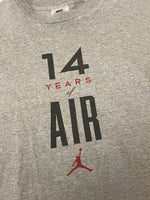 ナイキ NIKE 90's 90年代 銀タグ 14 YEARS OF AIR Michael Jordan マイケル・ジョーダン 引退記念 エアジョーダン VINTAGE ヴィンテージ Tシャツ グレー Lサイズ 101MT-4942
