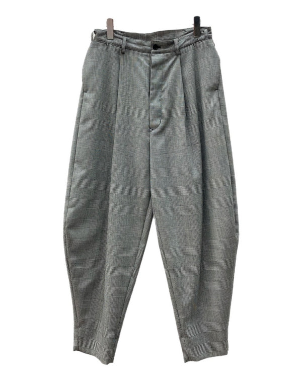 ソウシオオツキ SOSHIOTSUKI 19AW NICKER BOCKERS ワイド パンツ バルーン ニッカーボッカーズ タック ボタンフライ パンツ 灰 チェック S19AWPT01 ボトムスその他 グレー サイズ 44 104MB-277
