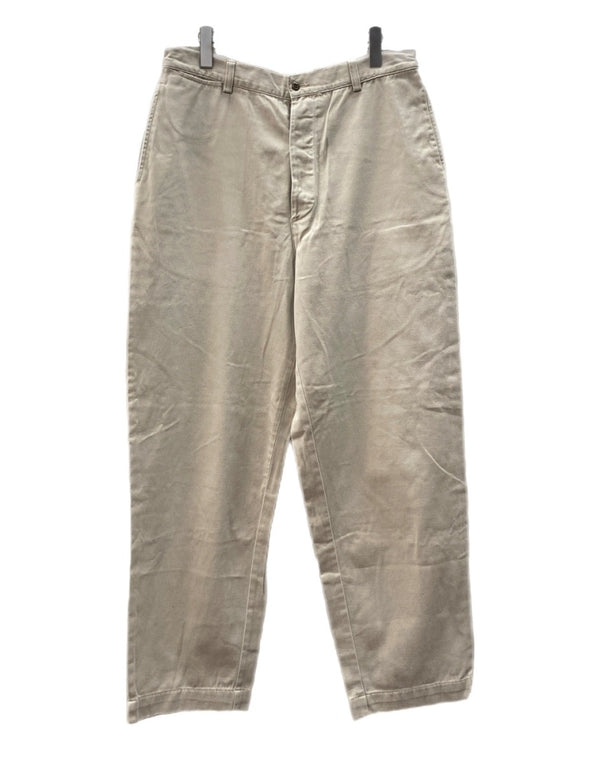 ダブルアールエル RRL 90s CHINO PANTS チノ パンツ ボタンフライ ワーク トラウザーズ 三ツ星タグ USA製 Ralph Lauren 薄茶 無地 チノパン ベージュ 32×31 104MB-346