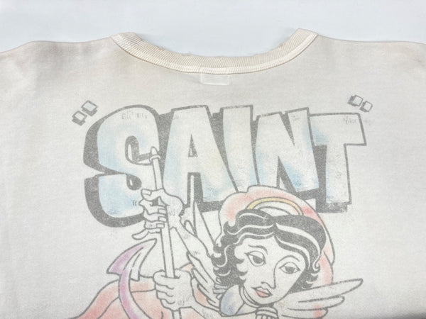 セントマイケル SAINT MICHAEL 21SS CREW SWEAT SHIRT クルーネック スウェット ヴィンテージ加工 白 SM-S21-0000-013 スウェット プリント ホワイト Sサイズ 104MT-1657