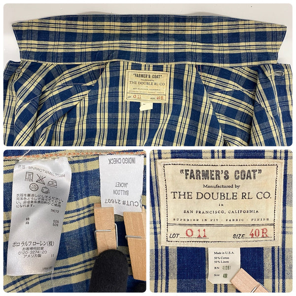 【曜日割引対象外】 ダブルアールエル RRL FARMER'S COAT ファーマーズコート バルーンジャケット MNRROTWM5L00054 ジャケット ブルー 40Rサイズ 201MT-4322 VB