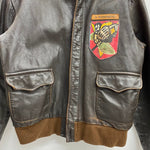 【曜日割引対象外】 アヴィレックス AVIREX A-2 レザー フライトジャケット USA製 ジャケット ブラウン 42サイズ 201MT-4519 VB