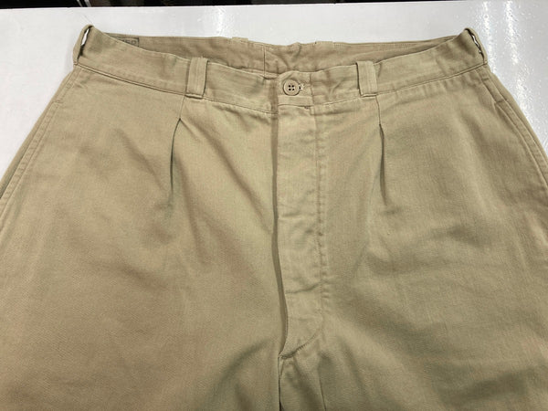 ミリタリー Military 50's 60's FRENCH ARMY M-52 Paint CHINO TROUSERS フランス軍 チノ Vintage ヴィンテージ 無地 チノパン ベージュ サイズ35 104MB-122