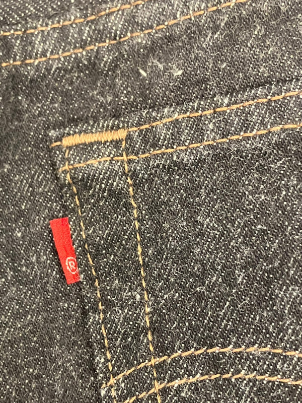 リーバイス Levi's 80's 80年代 赤文字501 先染めブラック ナイロンフットボタン サークルR ボタン裏653刻印 MADE IN USA アメリカ製 VINTAGE ヴィンテージ デニム ブラック W32L34 101MB-754