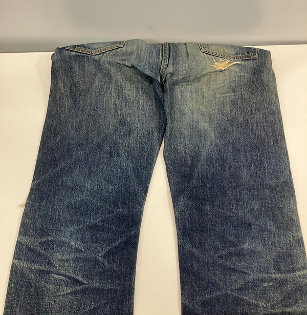 リーバイス Levi's 90's 90年代 201XX ボタン裏555刻印 赤耳 BIGE 1937モデル バレンシア製 アメリカ製 MADE IN USA VINTAGE ヴィンテージ 201-0003 デニム ブルー W33 L36 101MB-749
