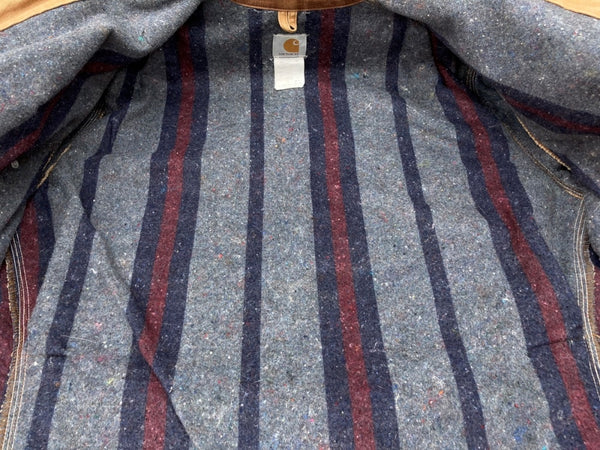 カーハート Carhartt MICHIGAN CHORE COAT ミシガン チョア コート ダック カバーオール 裏ブランケット ボタン アウター ジャケット 薄茶 サイズ 42 ジャケット ロゴ ベージュ 104MT-1958