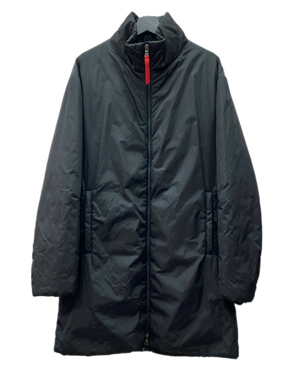 プラダ PRADA SPORT NYLON COAT ナイロン コート ダブルジップ ロング 中綿 アーカイブ ジャケット 黒 SGV294 サイズ 48 ジャケット 無地 ブラック 104MT-1703