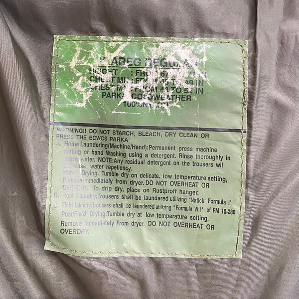 【曜日割引対象外】 ミリタリー MILITARY U.S.ARMY ECWCS GEN1 ジャケット グリーン XLサイズ 201MT-4792 VB