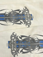 ハーレーダビッドソン Harley-Davidson 00’s BLUE RIDGE バーアンドシールドロゴ トライバル柄 袖プリント 両面プリント VINTAGE ヴィンテージ XL ロンT ホワイト LLサイズ 101MT-4567