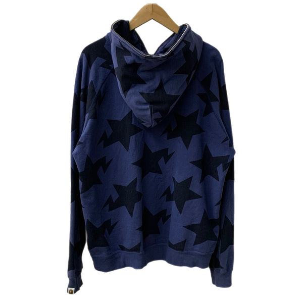 アベイシングエイプ A BATHING APE sta スター ジップアップ スウェット パーカー ブルー Lサイズ 201MT-4311