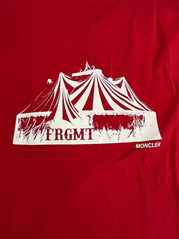 モンクレール MONCLER GENIUS ジーニアス 半袖カットソー 赤 ロゴプリント バックプリント Tシャツ レッド Sサイズ 101MT-4420