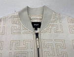 ハフ HUF MONOGRAM BOMBER JACKET モノグラム ボンバー ジャケット 白 ジャケット 刺繍 ホワイト Lサイズ 104MT-1291