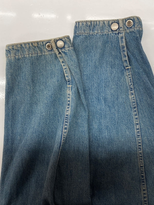 ダブルアールエル RRL 90s DENIM HUNTING JACKET デニム ハンティング ジャケット ボタン 三ツ星タグ Ralph Lauren 青 ジャケット 無地 ブルー Lサイズ 104MT-2295