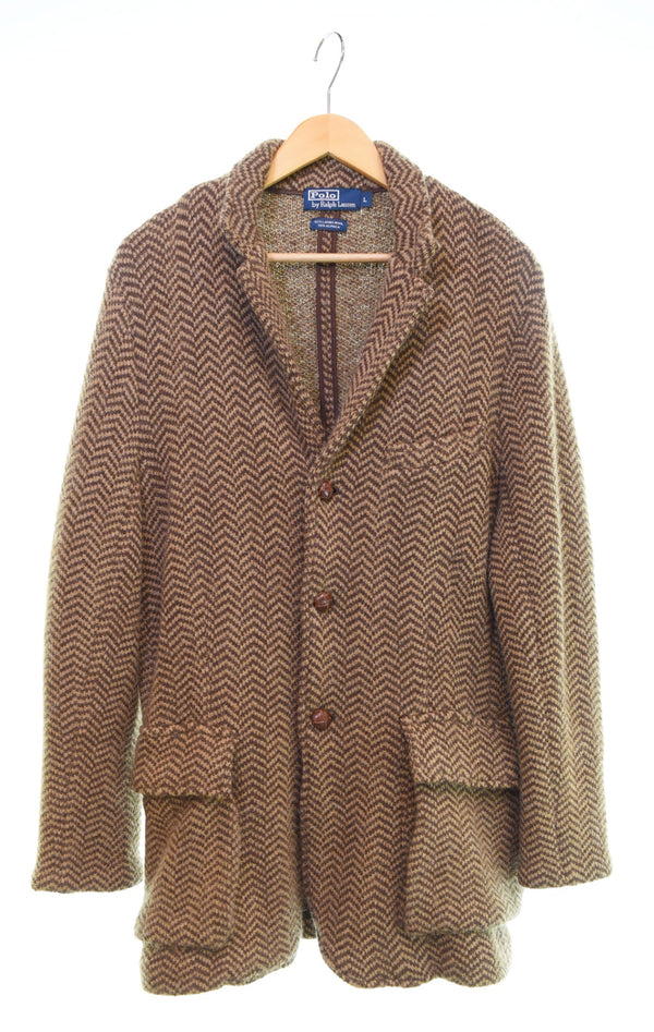 ラルフローレン RalphLauren ウールニットテーラードジャケット チンストラップ センターベント ジャケット マルチカラー Lサイズ 103MT-2851