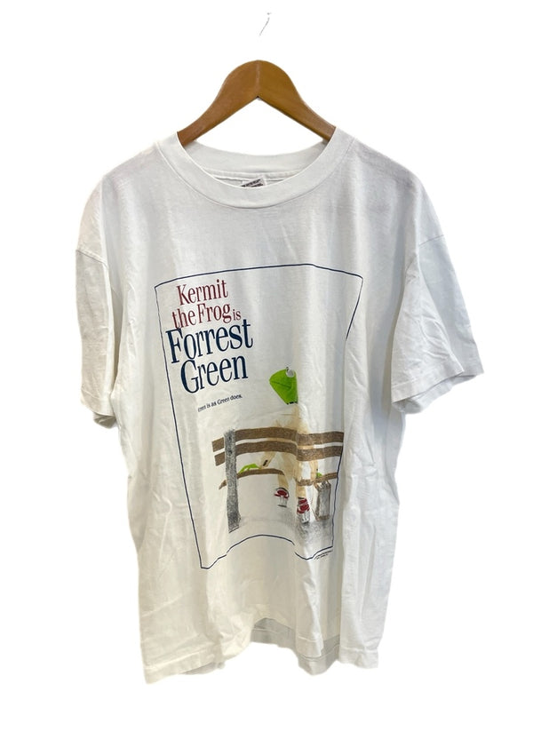 ヴィンテージ vintage 90s 90's  KERMIT カーミット フォレストガンプ パロディ プリント 白 XL Tシャツ ホワイト LLサイズ 101MT-4436