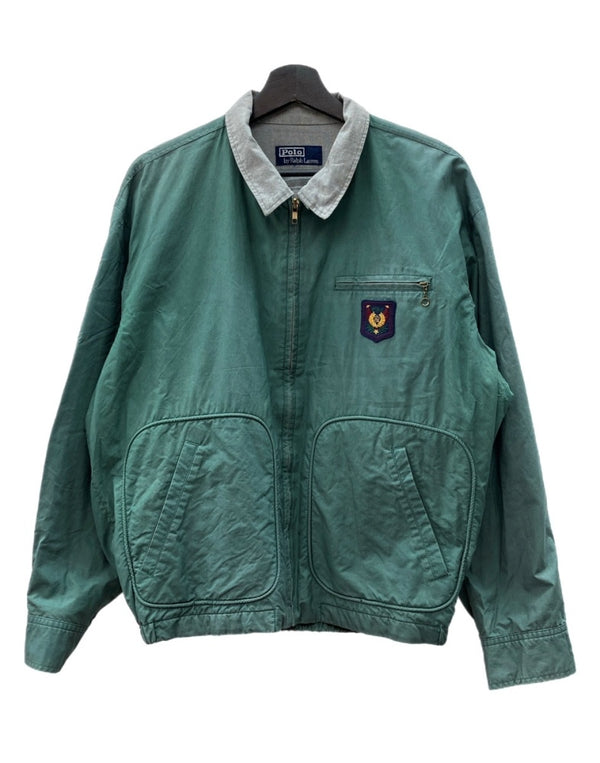 ラルフローレン RalphLauren 80s 90s SWING TOP JACKET スイング トップ ジャケット ジップアップ ワッペン 刺繍 アウター 緑 ジャケット ロゴ グリーン 104MT-2274