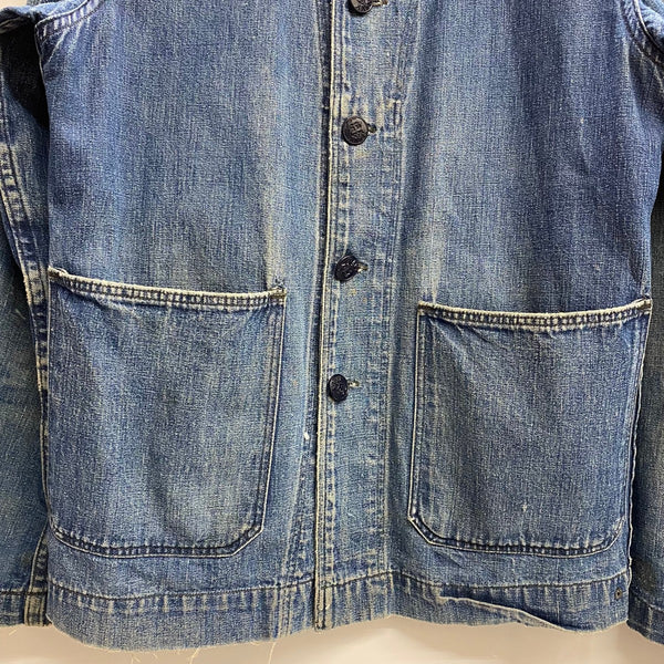 【曜日割引対象外】 ヴィンテージ vintage 40's~ US.NAVY ショールカラー デニムカバーオール ジャケット ブルー 201MT-4750 VB