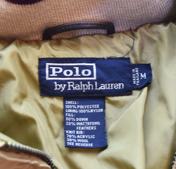 ラルフローレン RalphLauren ダウンジャケット DOWN JACKET ジップアップ 胸 ポニー YKK ZIP ジャケット ベージュ Mサイズ 103MT-3446