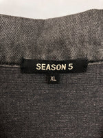 イージー YEEZY SEASON 5 DENIM JACKET デニム ジャケット ワーク オーバーサイズ Gジャン アウター 灰 ジャケット 無地 グレー XLサイズ 104MT-1705