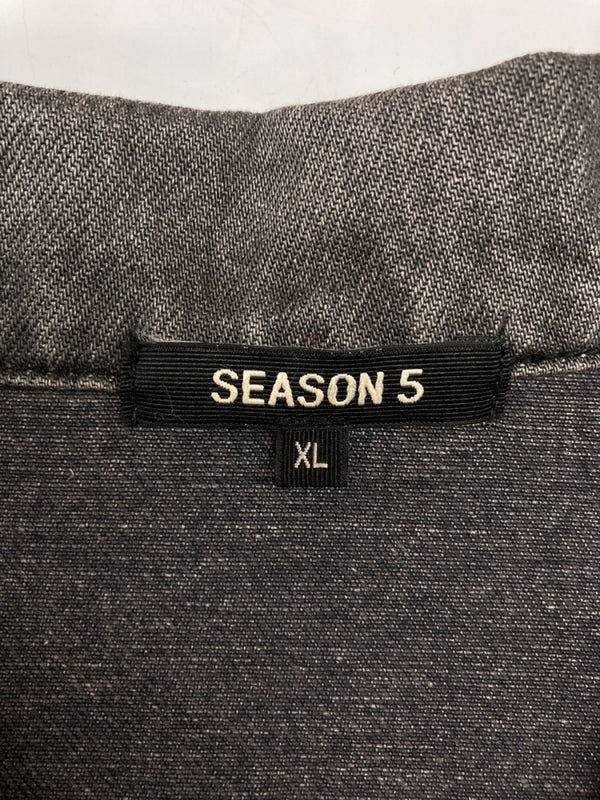 イージー YEEZY SEASON 5 DENIM JACKET デニム ジャケット ワーク オーバーサイズ Gジャン アウター 灰 ジャケット 無地 グレー XLサイズ 104MT-1705