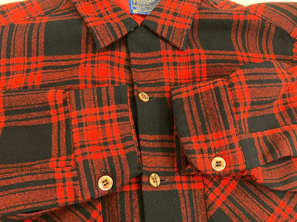 ペンドルトン PENDLETON  60's 60年代 オープンカラー ボードシャツ ウールシャツ 開襟 オンブレチェック vintage ヴィンテージ 長袖シャツ レッド Mサイズ 101MT-4190