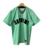 シュプリーム SUPREME Supreme Pinstripe Baseball Jersey ベースボールジャージ 半袖カットソー グリーン ストライプ Mサイズ 201MT-2622