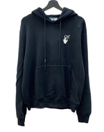 オフホワイト OFF-WHITE 21AW DEGRADE ARROW SLIM デグレイド アロー スリム フーディ パーカー 黒 パーカ ロゴ ブラック Lサイズ 104MT-2010