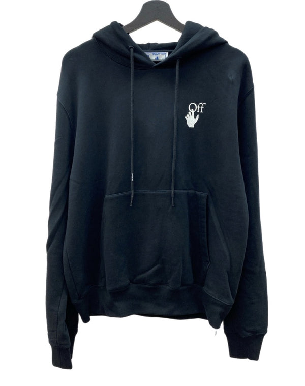 オフホワイト OFF-WHITE 21AW DEGRADE ARROW SLIM デグレイド アロー スリム フーディ パーカー 黒 パーカ ロゴ ブラック Lサイズ 104MT-2010