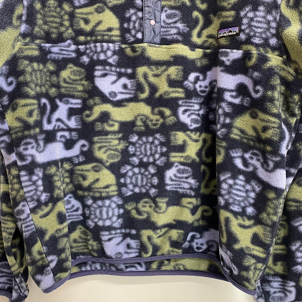 【曜日割引対象外】 パタゴニア PATAGONIA 90's クリーチャー スナップT ハーフボタン フリース USA製 ジャケット ネイビー Mサイズ 201MT-3856 VB