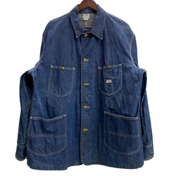 【曜日割引対象外】 ヴィンテージ vintage LEE 60's 91-J デニム カバーオール 濃紺 ジャケット ブルー 46サイズ 201MT-4893 VB