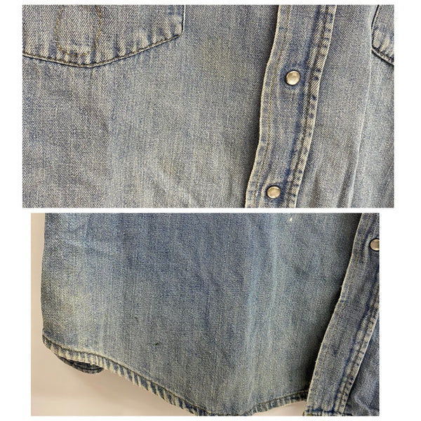 【曜日割引対象外】 ビッグマック BIG MAC 70's JCPenney デニムウエスタンシャツ 長袖シャツ ブルー 201MT-4641 VB