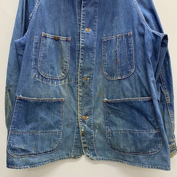 【曜日割引対象外】 ヴィンテージ vintage 50's 8OZ Sanforized Rivet Button Denim Chore Coat デニム カバーオール ジャケット ブルー 201MT-3438 VB