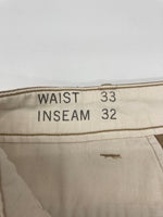 ダブルアールエル RRL OFFICER CHINO オフィサーズ チノ ボタンフライ フィールドチノ Ralph Lauren 薄茶 無地 チノパン ベージュ サイズ 33/32 104MB-381