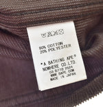 アベイシングエイプ A BATHING APE  ジェネラル刺繍  コーデュロイ　ジャケット ジャケット ブラウン Mサイズ 103MT-3153