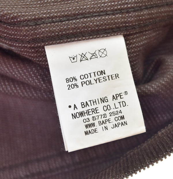 アベイシングエイプ A BATHING APE  ジェネラル刺繍  コーデュロイ　ジャケット ジャケット ブラウン Mサイズ 103MT-3153