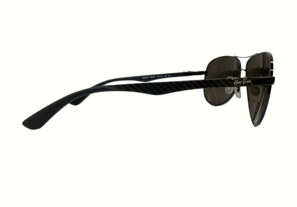 レイバン Ray-Ban CARBON FIBRE SUNGLASSES カーボン ファイバー サングラス フルリム ツーブリッジ POLARIZED 偏光 パッド 黒 RB8313 002/K7 眼鏡・サングラス サングラス ロゴ ブラック 104G-4