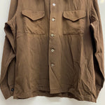【曜日割引対象外】 ヴィンテージ vintage 40's mcgregor McGREGOR USA製 レーヨンシャツ 長袖シャツ ブラウン Mサイズ 201MT-3554 VB
