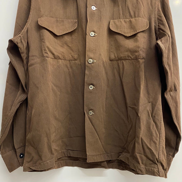 【曜日割引対象外】 ヴィンテージ vintage 40's mcgregor McGREGOR USA製 レーヨンシャツ 長袖シャツ ブラウン Mサイズ 201MT-3554 VB