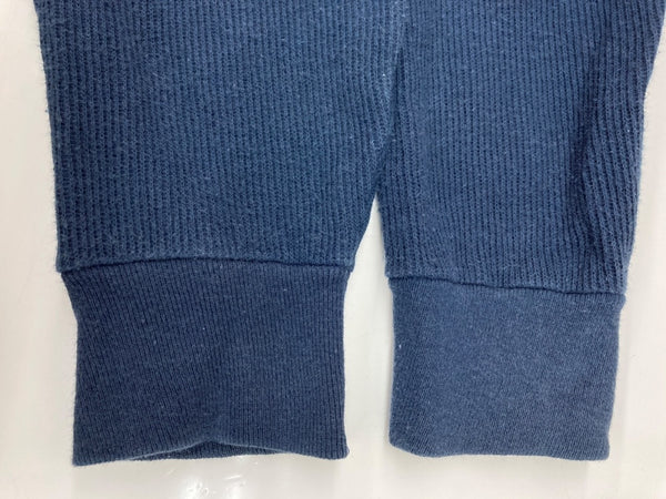 ステューシー STUSSY OLD 白タグ 90's 前期～中期 USA製 ヘンリーネック HENLEY NECK サーマル ワッフル 長袖 カットソー リブ NAVY 紺 ロンT 無地 ネイビー Lサイズ 104MT-1774