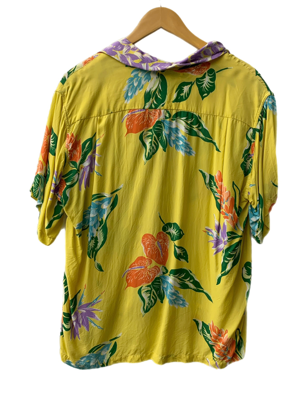 【曜日割引対象外】 サンサーフ SUN SURF  ALOHA LEI TROPICAL FLOWERS  アロハシャツ SS33312 半袖シャツ 総柄 イエロー 201MT-2192