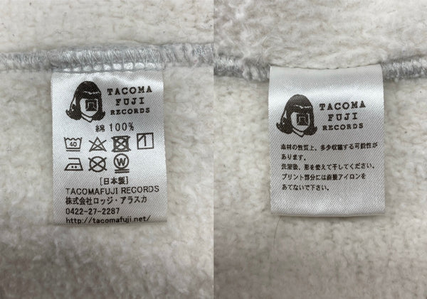 タコマフジレコード TAKOMA FUJI RECORDS LIFETIME SWEATSHIRT スウェットシャツ ジェリー鵜飼 トレーナー 裏起毛 ヘビーオンス 灰 スウェット プリント グレー 104MT-2216