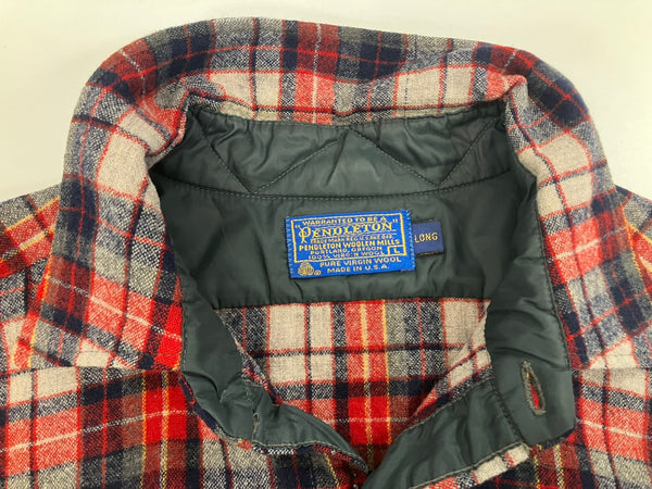 ペンドルトン PENDLETON 80's 80年代 オンブレ シャドー チェック ボードシャツ 長袖 アメリカ製 MADE IN USA Vintage ヴィンテージ L-LONG 長袖シャツ レッド Lサイズ 101MT-3596