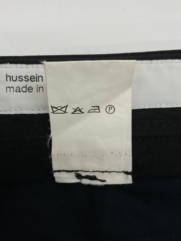 フセインチャラヤン Hussein chalayan SLACKS PANTS スラックス パンツ ジップフライ トラウザーズ 黒 サイズ 38 ボトムスその他 無地 ブラック 104LB-53