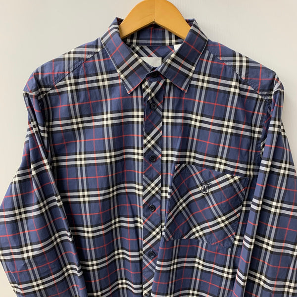 バーバリー Burberry ノバチェック シャツ 現行 長袖シャツ ブルー Lサイズ 201MT-4215
