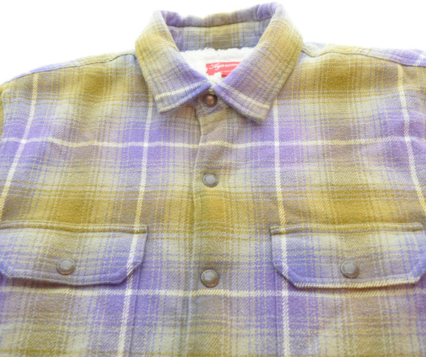 シュプリーム SUPREME 22AW Shearling Lined Flannel Shirt シアリング ラインド フランネル シャツ ボア ジャケット ジャケット パープル Mサイズ 103MT-991