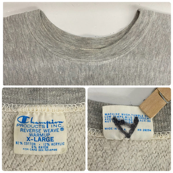【曜日割引対象外】 チャンピオン Champion 70's REVERSE WEAVE リバースウィーブ 単色タグ USA製 染み込み カレッジ スウェット グレー XLサイズ 201MT-4514 VB
